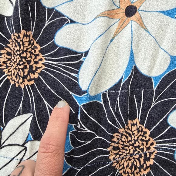 FARM Rio | blue floral print boho ruffled flowy maxi dress  | WMS S (petite) - Picture 7 of 14